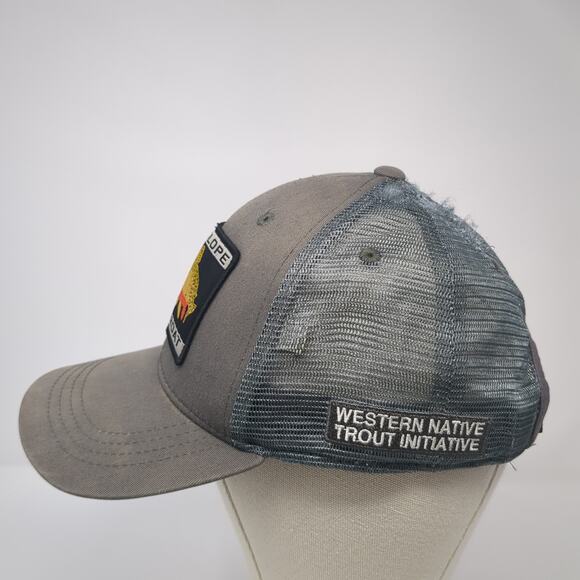 Westslope Cutthroat Patch Snapback Trucker Hat Gray One Size Mesh Back - Picture 3 of 9